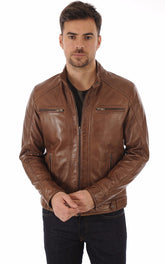 Men Hoodie Leather Jacket 05